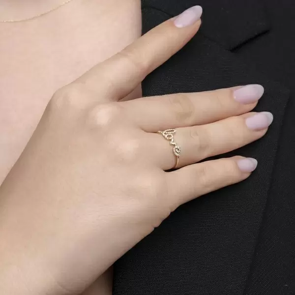 Leaf Jewelry Ring Love 18K Gelbgold mit Diamanten Bis zu 60% Rabatt