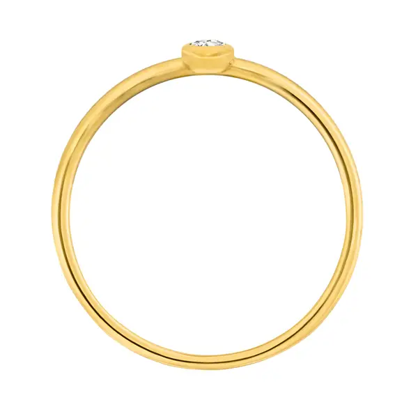 Leaf Jewelry Ring "my first diamond", 14 K Gelbgold Vierteljährliche Förderung