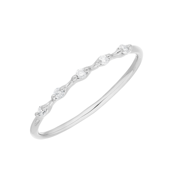 Leaf Jewelry Ring mit 5 Diamanten, 14K Weißgold Bis zu 55% Rabatt