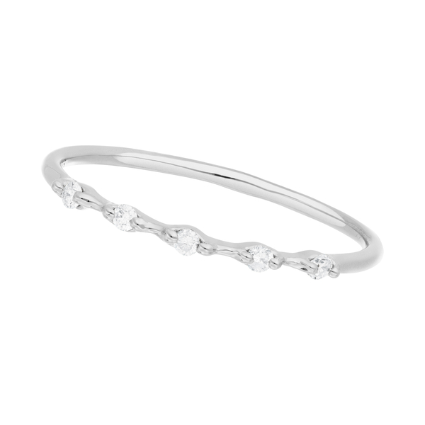 Leaf Jewelry Ring mit 5 Diamanten, 14K Weißgold Bis zu 55% Rabatt