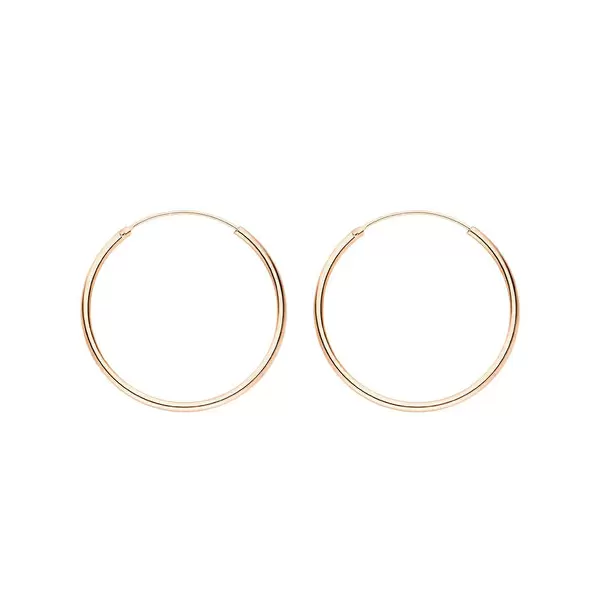 Leaf Jewelry Creole Rund M, 30mm, 14 K Rosegold Nur noch ein Tag übrig