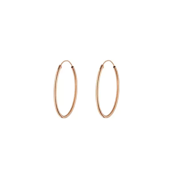 Leaf Jewelry Creole Rund M, 30mm, 14 K Rosegold Nur noch ein Tag übrig