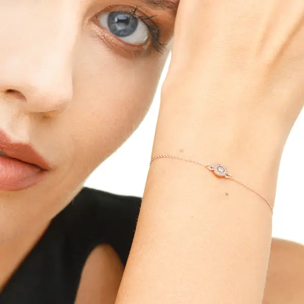 Leaf Jewelry Armkette Pavé II mit Diamanten, 18 K Rosegold Super Rabatt