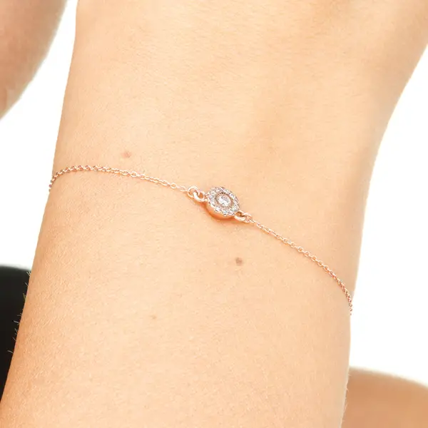 Leaf Jewelry Armkette Pavé II mit Diamanten, 18 K Rosegold Super Rabatt