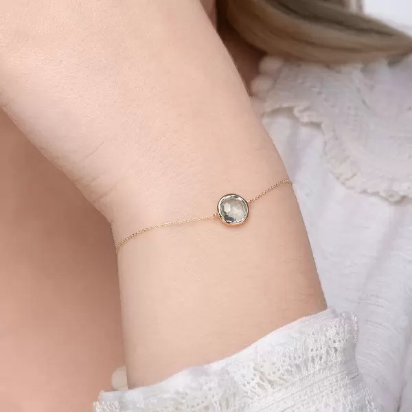 Leaf Jewelry Armkette Green Amethyst, 14 K Gelbgold Kostenloser Versand international