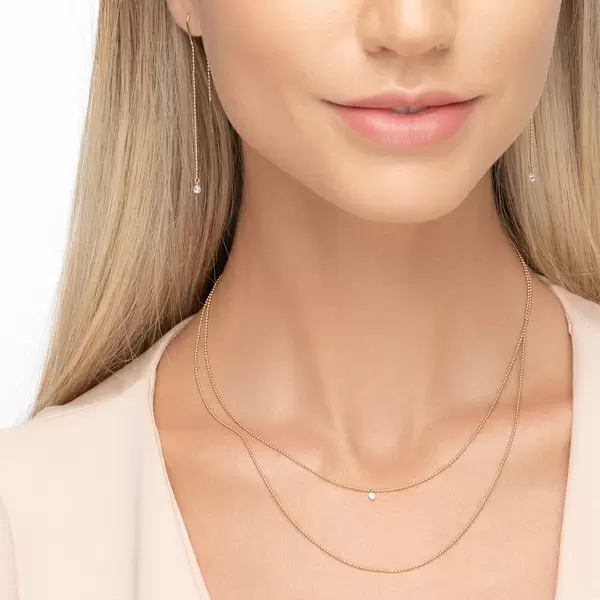 Leaf Jewelry Halskette Pure Double, Diamant, 14 K Gelbgold Fabrikladen