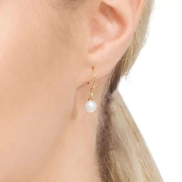 Leaf Jewelry Ohrhänger Single Pearls, 14K Gelbgold Auslauf
