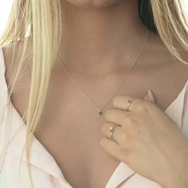 Leaf Jewelry Ring Cabochon, 14 K Roségold, Blauer Topas Schlussverkauf