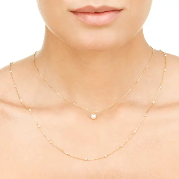 Leaf Jewelry Halskette Pearls, 14K Gelbgold Kostenloser Versand
