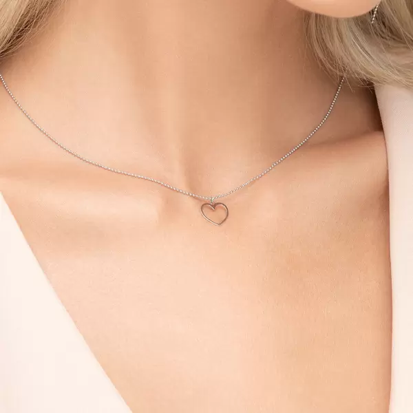 Leaf Jewelry Halskette GENTLE HEART, 14 K Weißgold Günstig kaufen