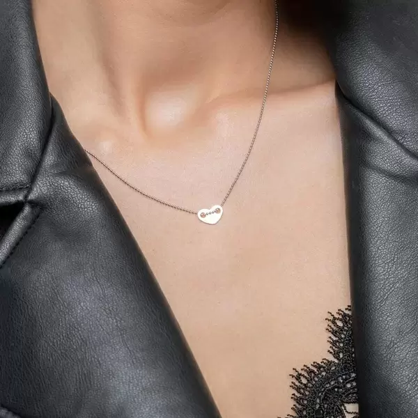 Leaf Jewelry Halskette Heart, 14 K Weißgold Begrenztes Angebot