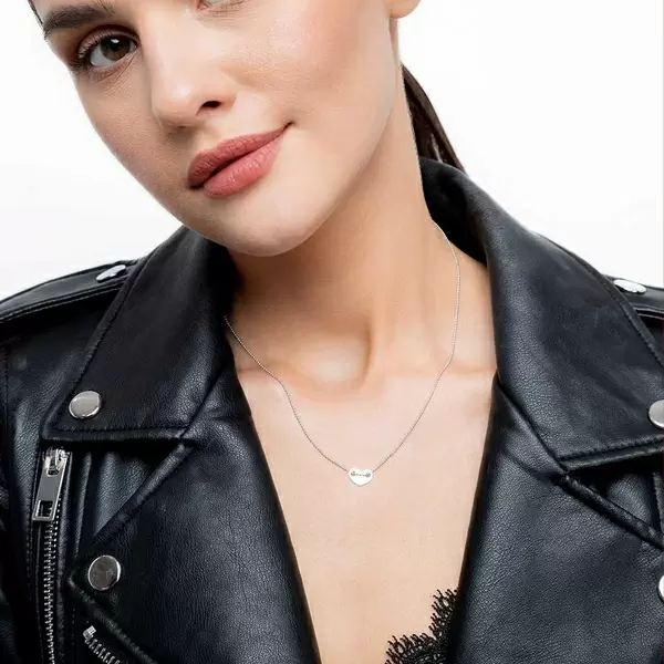 Leaf Jewelry Halskette Heart, 14 K Weißgold Begrenztes Angebot