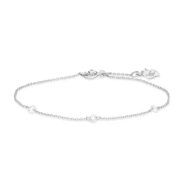 Leaf Jewelry Armkette Pure Triple Diamant, 18 K Weißgold Cyber Monday