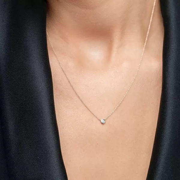 Leaf Jewelry Halskette "my first diamond", 14 K Rosegold Vatertagsangebot