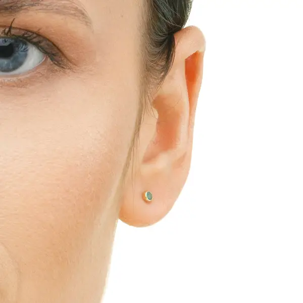 Leaf Jewelry Ohrstecker Smaragd, 14K Rosegold Valentinstagsangebot