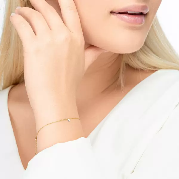 Leaf Jewelry Armkette Pure Diamanten, 18 K Gelbgold Lagerräumung