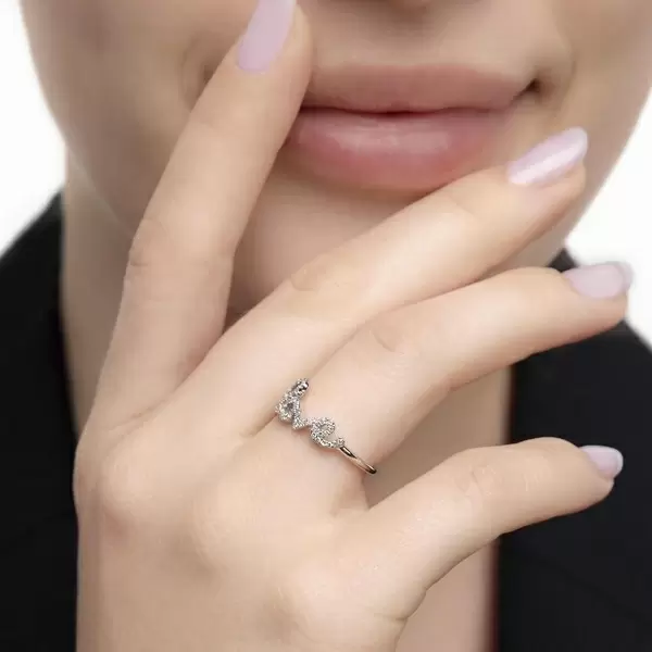 Leaf Jewelry Ring Love 18K Weissgold mit Diamanten Neueste Mode