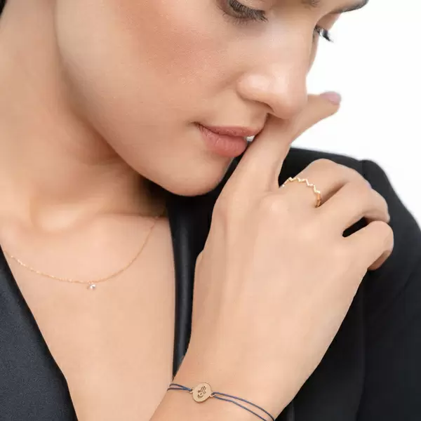 Leaf Jewelry Glücksbändchen Hand der Fatima, 14 K Gelbgold, Beige Online Outlet