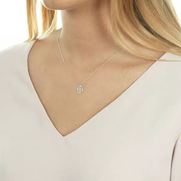 Leaf Jewelry Halskette Clover, 14 K Weißgold Zeitlich begrenztes Angebot