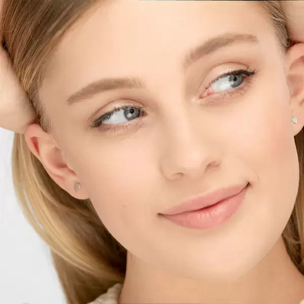 Leaf Jewelry Ohrstecker Herz, 14 K Weissgold Tägliche Deals