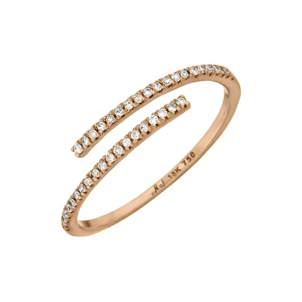 Leaf Jewelry Ring Open mit Diamanten, 18 K Rosegold JETZT KAUFEN