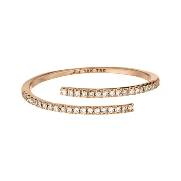 Leaf Jewelry Ring Open mit Diamanten, 18 K Rosegold JETZT KAUFEN