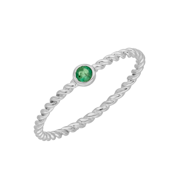 Leaf Jewelry Ring Twist Smaragd, 14K Weißgold Letzte 2 Tage