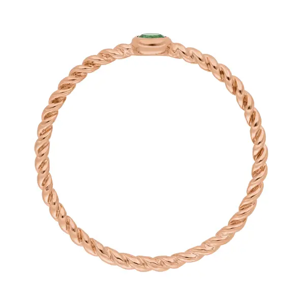 Leaf Jewelry Ring Twist Smaragd, 14K Rosegold Bis zu 60% Rabatt