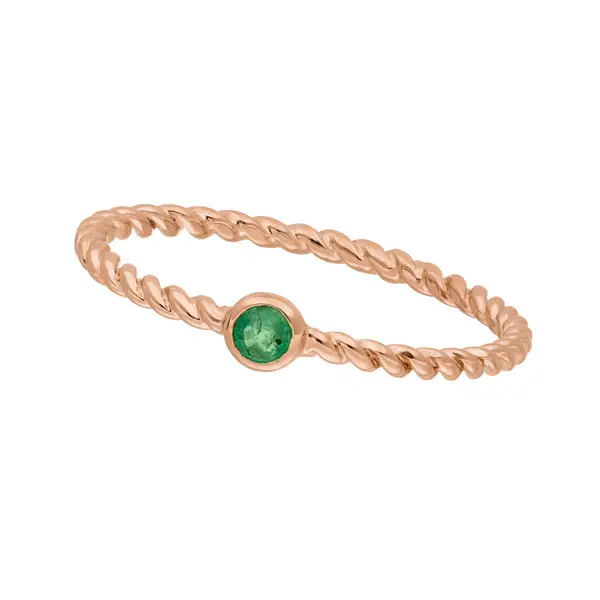 Leaf Jewelry Ring Twist Smaragd, 14K Rosegold Bis zu 60% Rabatt