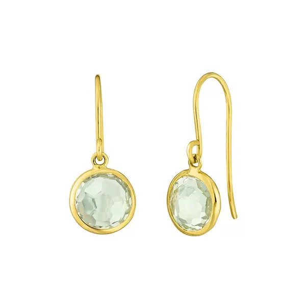 Leaf Jewelry Ohrringe Grüner Amethyst, 14 K Gelbgold Nur für heute