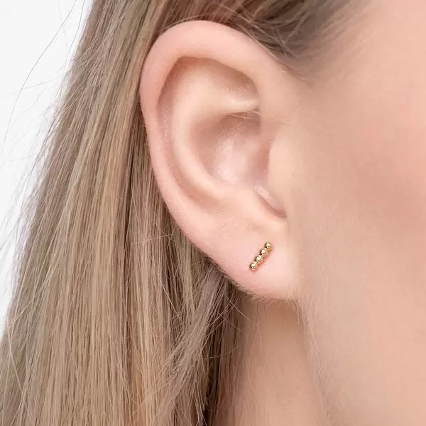 Leaf Jewelry Ohrstecker 4 Kugel, 14K Gelbgold Bis zu 55% Rabatt