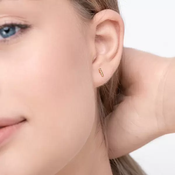Leaf Jewelry Ohrstecker 4 Kugel, 14K Gelbgold Bis zu 55% Rabatt