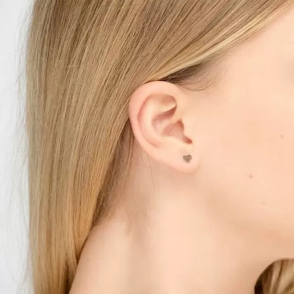 Leaf Jewelry Ohrstecker Herz, 14 K Rosegold Super Rabatt