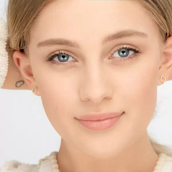 Leaf Jewelry Ohrstecker Clover mit Diamanten, 18 K Gelbgold Begrenzt auf 3 Tage