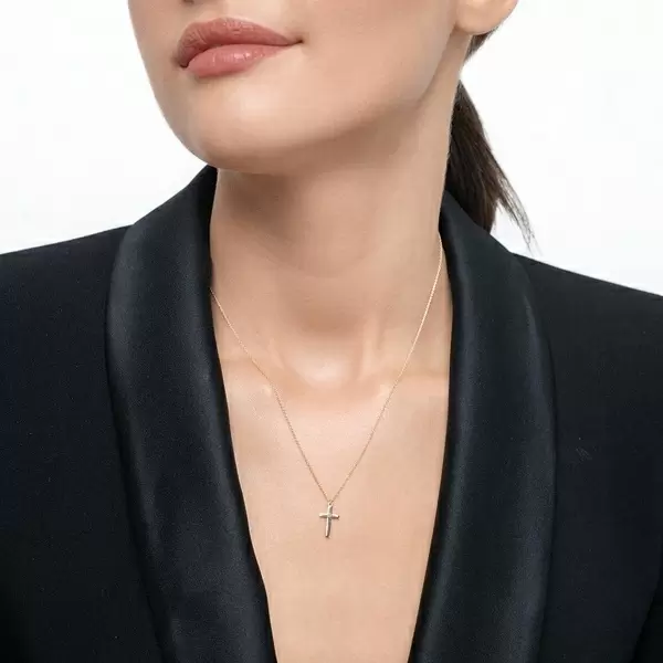 Leaf Jewelry Halskette Kreuz, 14 K Gelbgold Speichern exportieren