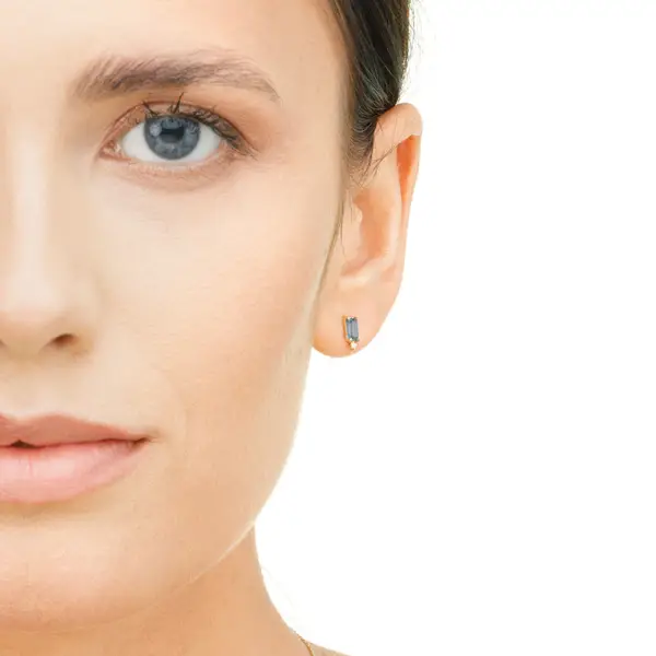 Leaf Jewelry Ohrstecker London Blue Topas, 14K Gelbgold 50% Rabatt für begrenzte Zeit