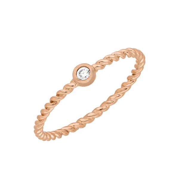 Leaf Jewelry Ring Solitaire, 18 K Rosegold Online