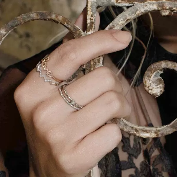 Leaf Jewelry Ring Solitaire, 18 K Rosegold Online