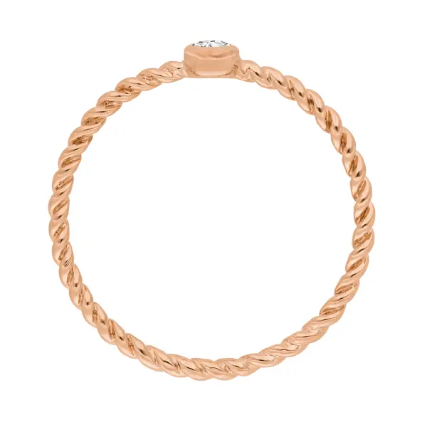 Leaf Jewelry Ring Solitaire, 18 K Rosegold Online