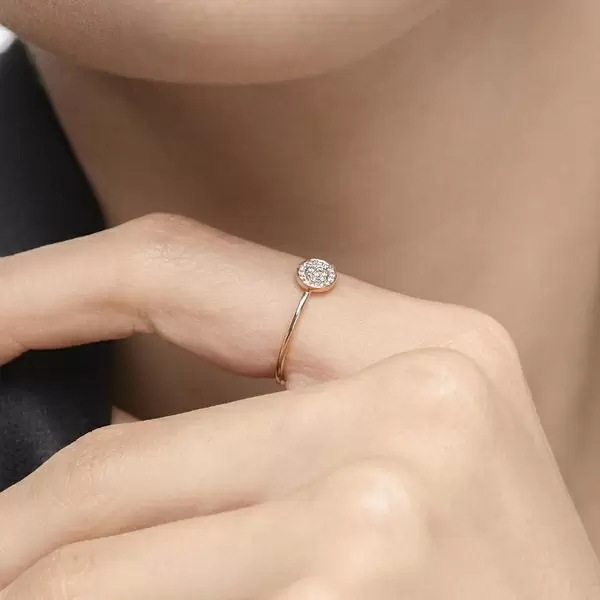 Leaf Jewelry Ring Pave mit Diamanten, 18 K Gelbgold Limitierter Zeitrabatt