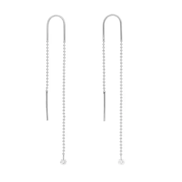 Leaf Jewelry Ohrringe Pure Ball Chain, 14 K Weißgold Sonderangebot