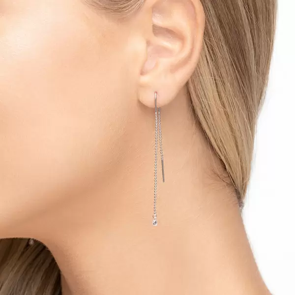 Leaf Jewelry Ohrringe Pure Ball Chain, 14 K Weißgold Sonderangebot