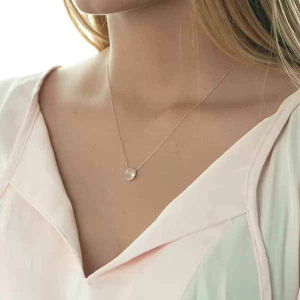 Leaf Jewelry Halskette Rosenquarz, 14 K Roségold Flash Sale