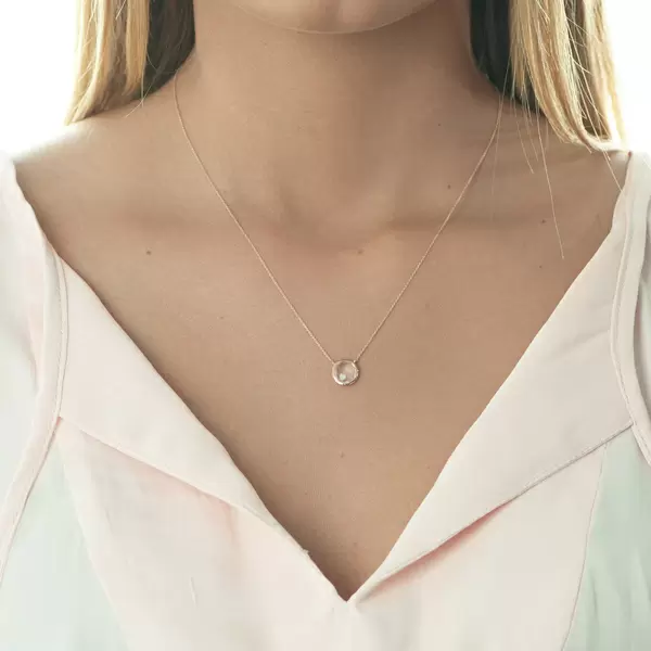 Leaf Jewelry Halskette Rosenquarz, 14 K Roségold Flash Sale