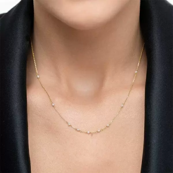 Leaf Jewelry Halskette White Pearls, 14 K Gelbgold Black Friday