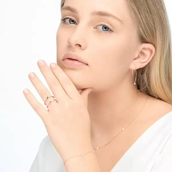 Leaf Jewelry Creole Pure M Diamant 18 K Roségold Weihnachtsangebot
