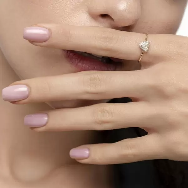 Leaf Jewelry Ring Herz Full mit Diamanten, 18 K Gelbgold Heißer Verkauf
