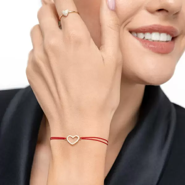 Leaf Jewelry Ring Herz Full mit Diamanten, 18 K Gelbgold Heißer Verkauf