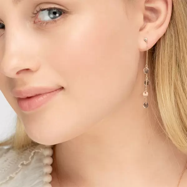 Leaf Jewelry Ohrringe Platelet Kette, 14 K Rosegold Online Outlet
