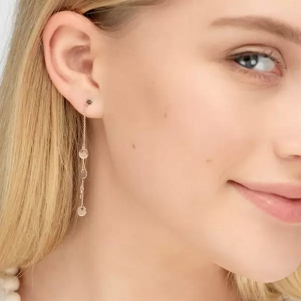 Leaf Jewelry Ohrringe Platelet Kette, 14 K Rosegold Online Outlet